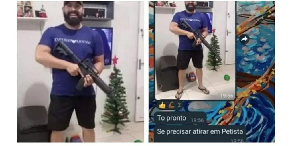 O servidor alegou que o texto em que diz estar "pronto" para "atirar em petista" foi escrito por conta do corretor ortográfico de seu celular.
