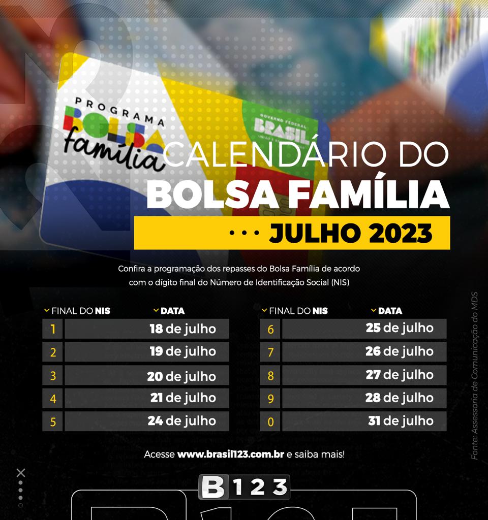 Calendário Completo do Bolsa Família de Julho