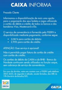 Comunicado CAIXA sobre o pagamento em lotéricas