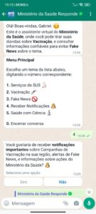 Ministério da Saúde anuncia novidade no WhatsApp
