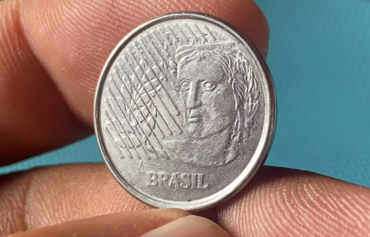 Verso da moeda de 10 Centavos 1994 com defeito oculto