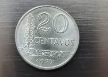 Moeda de 20 Centavos do Cruzeiro com diversos Erros valendo até R$ 2 mil