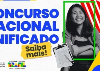 Imagem promocional do Concurso Nacional Unificado com destaque para uma participante sorridente.
