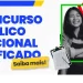Jovem sorridente segurando materiais de estudo ao lado do título do Concurso Público Nacional Unificado.