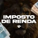 Imagem de um leão com cédulas de real ao redor e a frase "Imposto de Renda", simbolizando a fiscalização do IRPF.