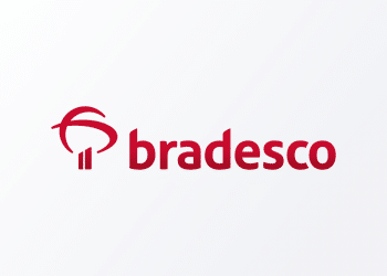 Logo do Bradesco, banco com mais de 400 vagas de emprego abertas.