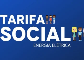 Imagem com o título "Tarifa Social Energia Elétrica" destacando a inclusão social e o benefício para famílias de baixa renda.