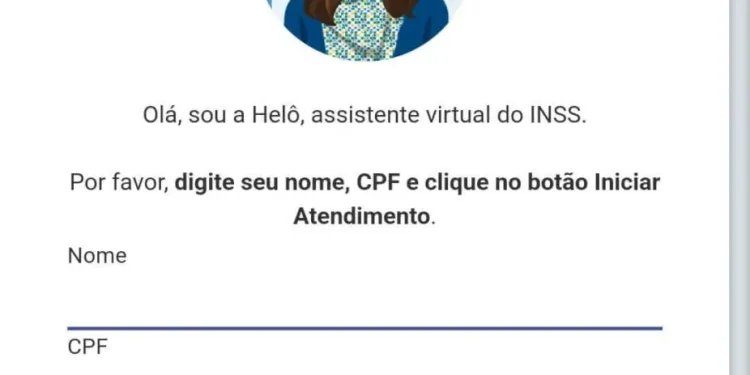 Assistente virtual Helô do INSS, oferecendo atendimento automatizado para beneficiários.