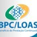 Imagem que ilustra o Benefício de Prestação Continuada (BPC/Loas), com o logo do INSS, destacando o objetivo de atender cidadãos com deficiência ou idosos de baixa renda.