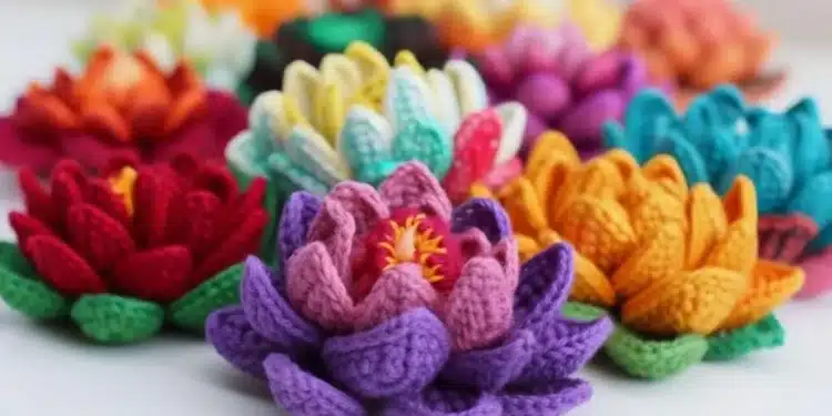 Flor de crochê 3D: transforme bolsas e roupas com volume e cor 1 Imagem destacada Flor de crochê D: transforme bolsas e roupas com volume e cor