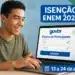Isenção da taxa do ENEM 2026: prazo de 12 dias para solicitar gratuidade termina em 24 de abril