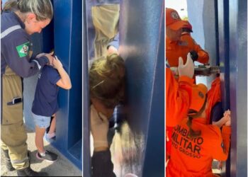 Menina de 4 anos fica presa em vão de concreto em escola de Sorriso e é resgatada por bombeiros